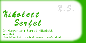 nikolett serfel business card